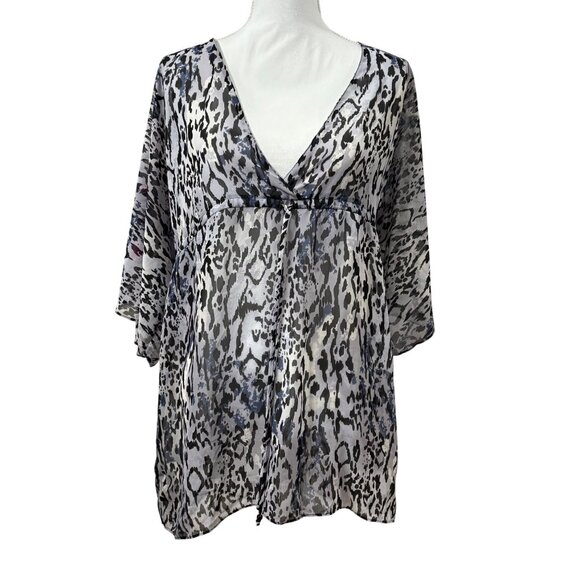 Gilligan & O'Malley Tops - Animal Print Sheer Tunic Top With Empire Waist Womens Size XL